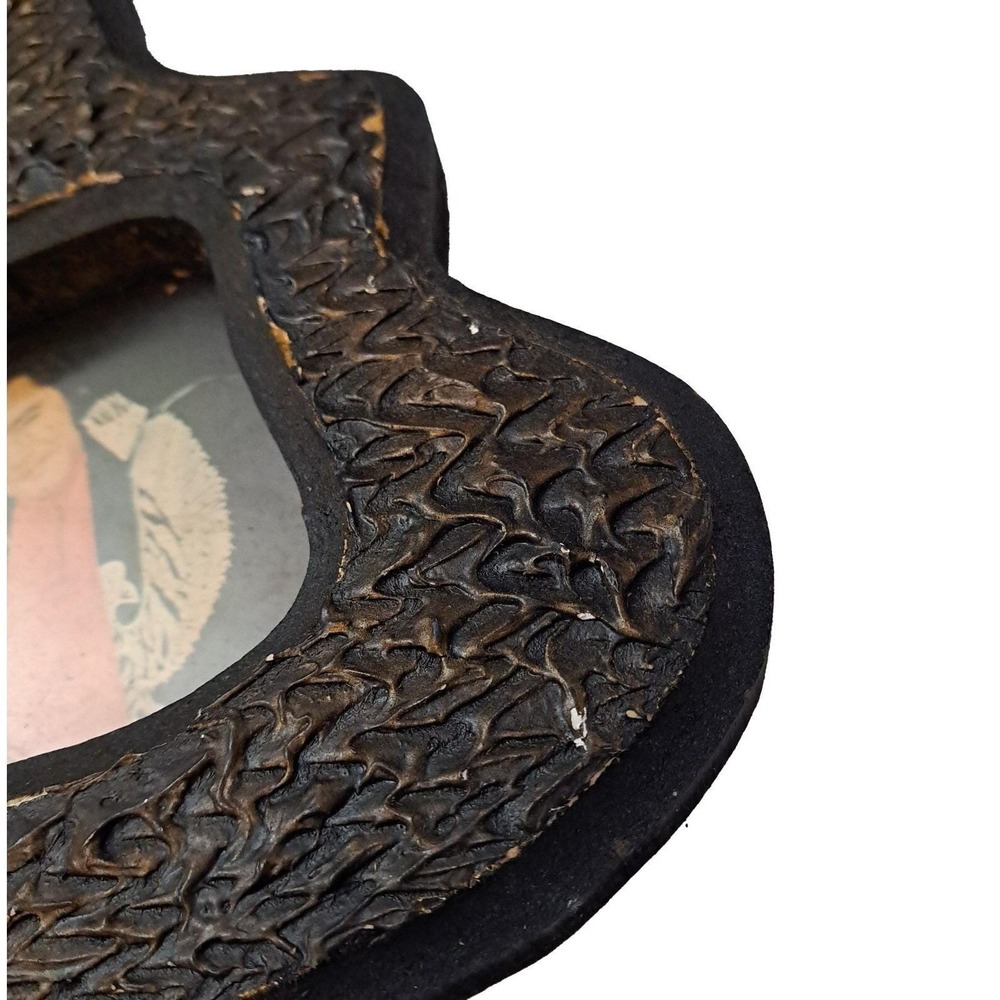 Elvis Presley Guitar Wall Art Picture Frame Set Black Gold Chalkware Vintage 70s - Picture 13 of 16
